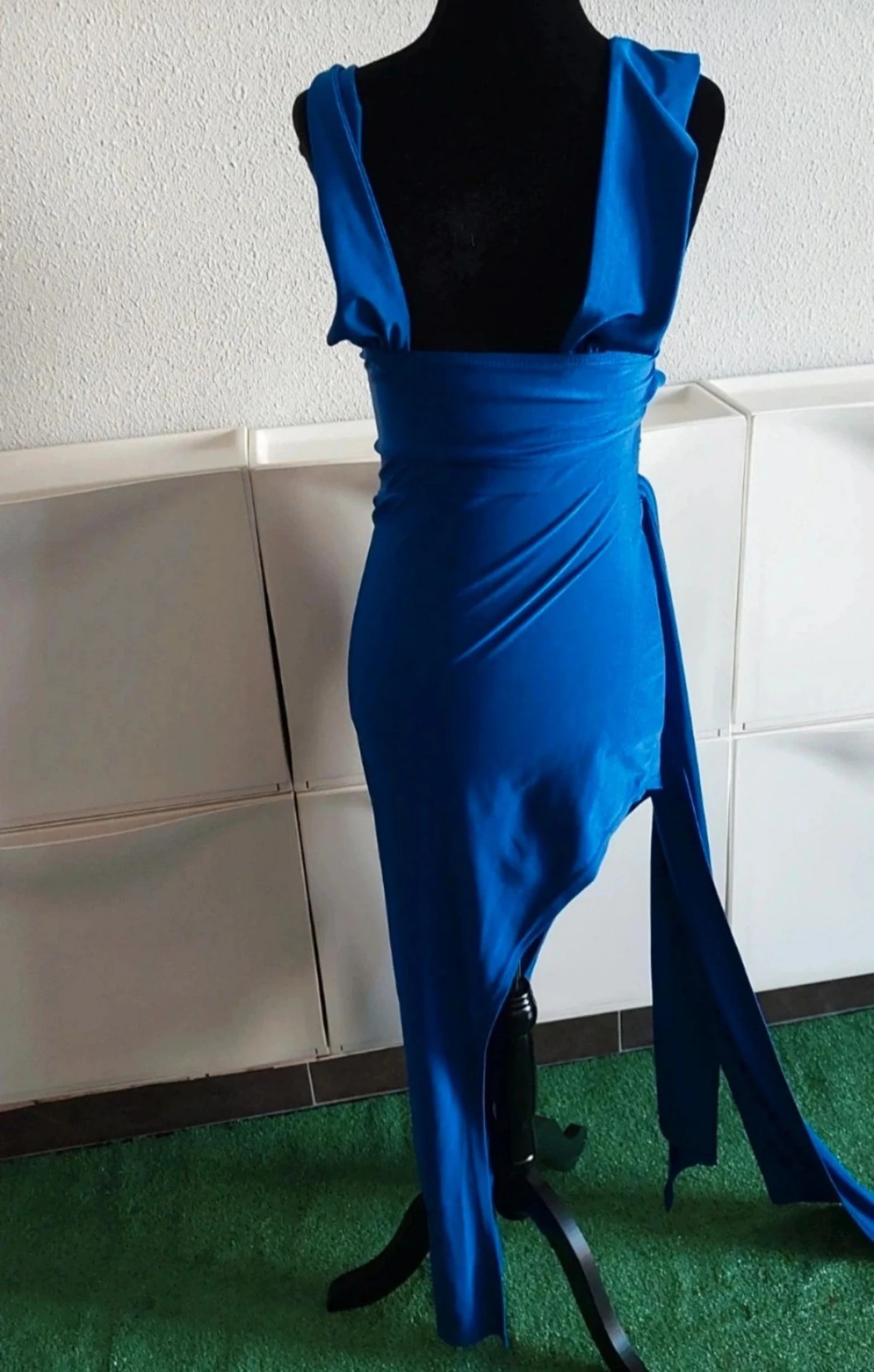 🏵mooi asymmetrisch lange blauwe jurk maat S🏵 – photo 4